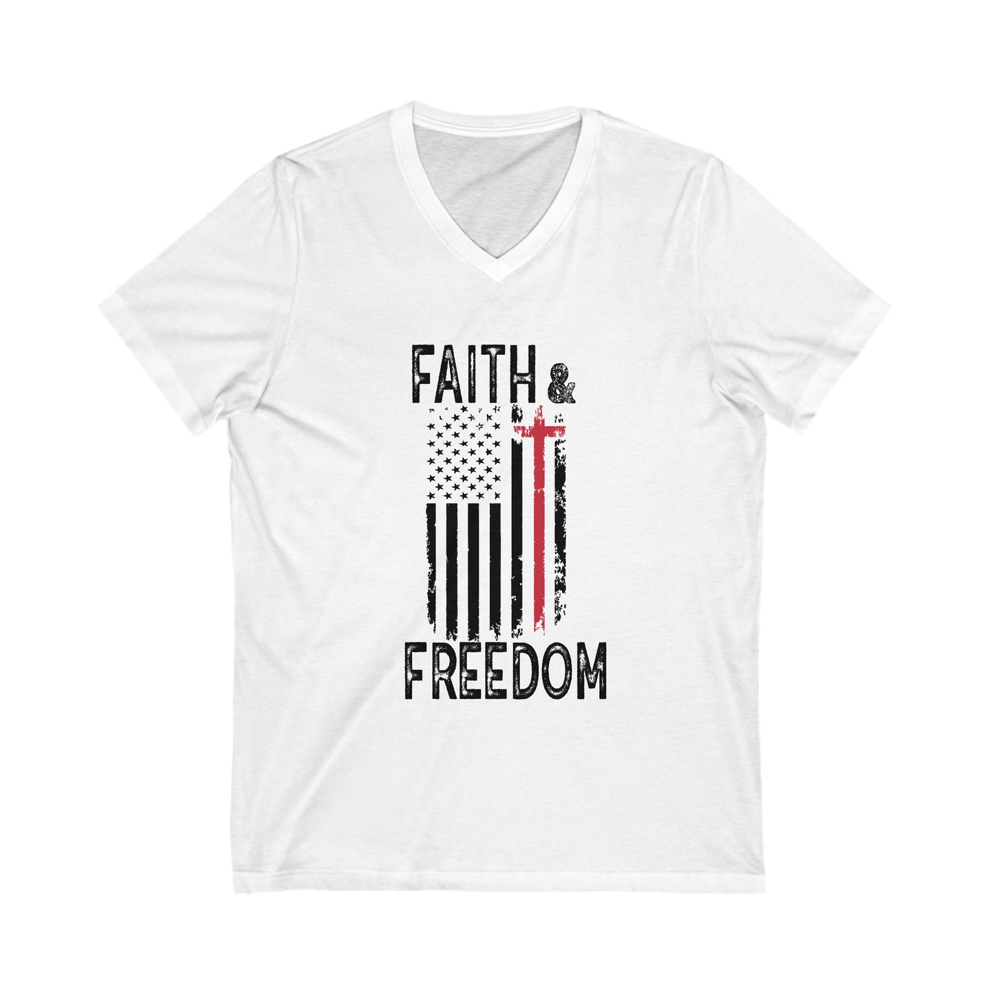 Faith & Freedom Unisex Short Sleeve V-Neck Tee