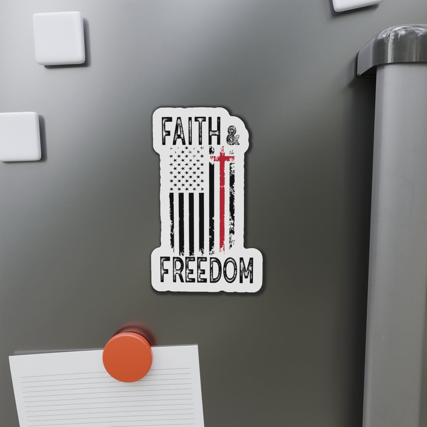 Faith & Freedom Die-Cut Magnet