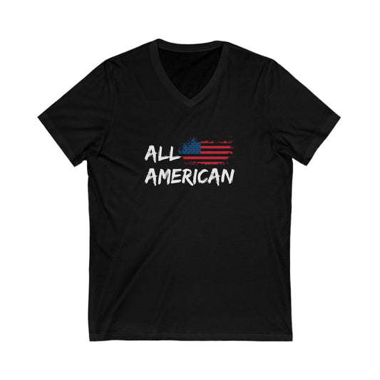 All American Unisex Short Sleeve V-Neck Tee