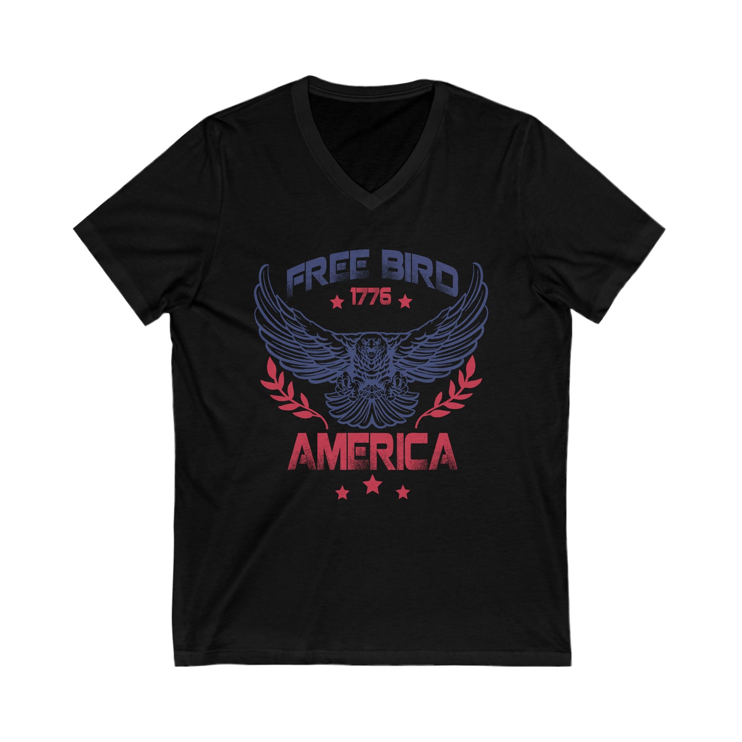 Free Bird America Unisex Short Sleeve V-Neck Tee