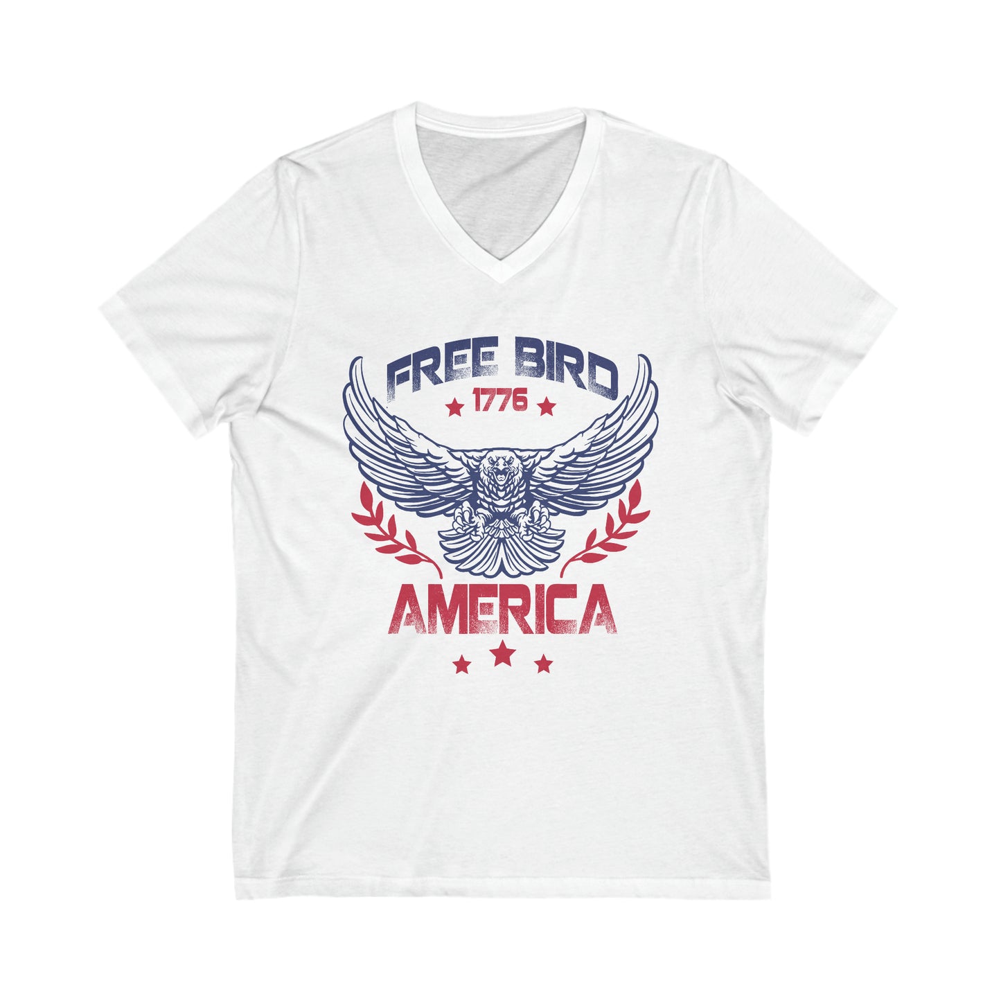 Free Bird America Unisex Short Sleeve V-Neck Tee