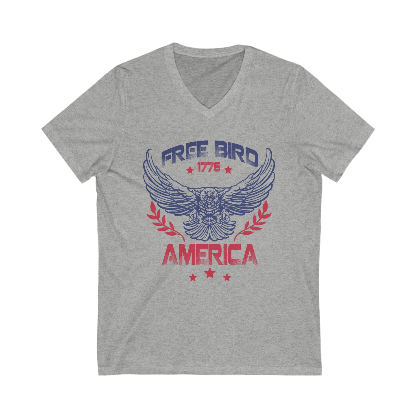 Free Bird America Unisex Short Sleeve V-Neck Tee