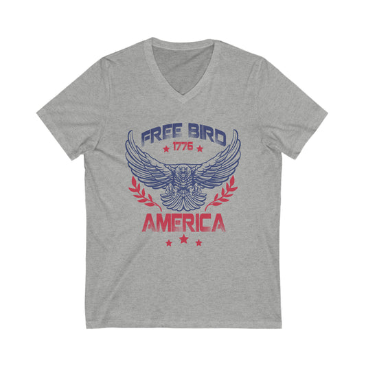 Free Bird America Unisex Short Sleeve V-Neck Tee