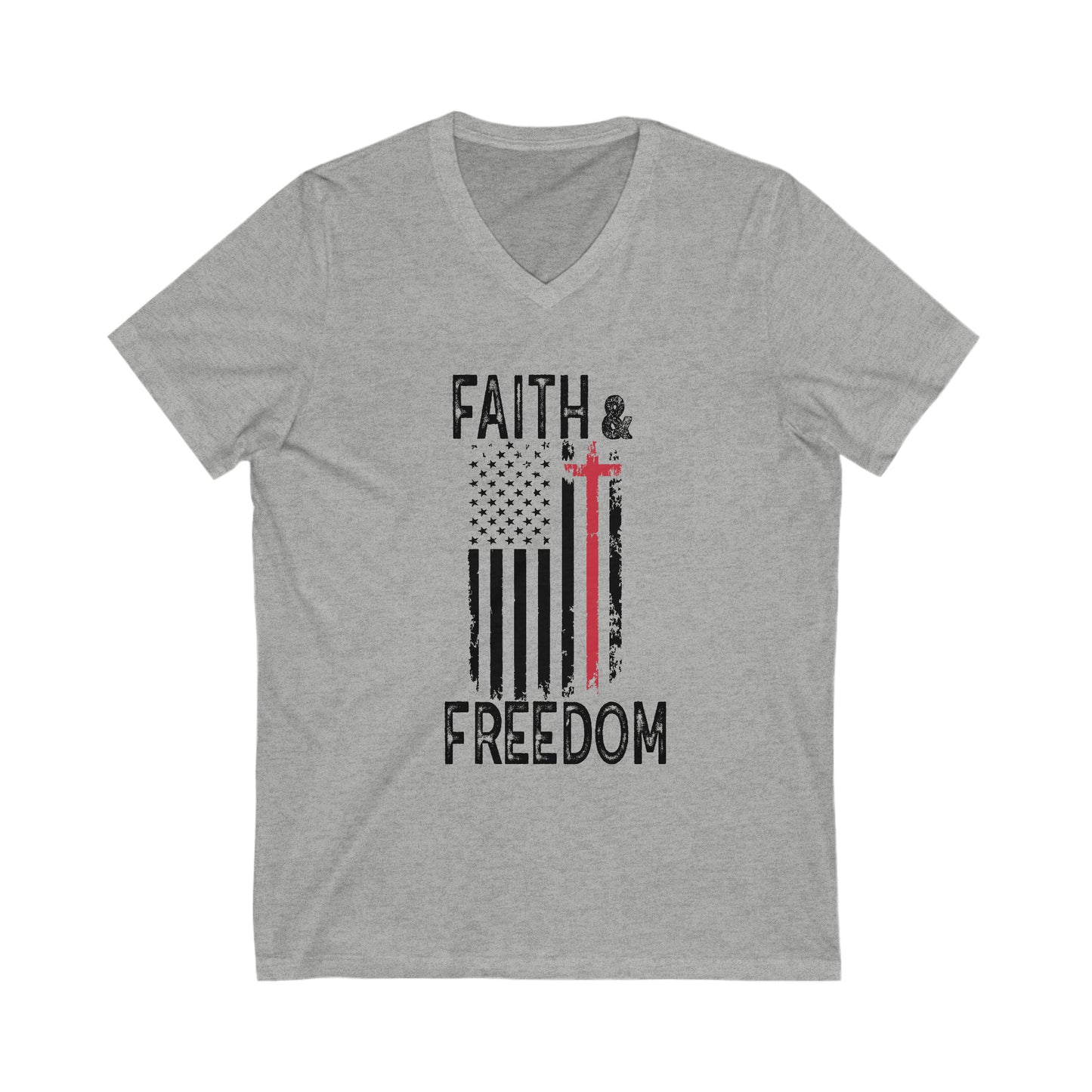 Faith & Freedom Unisex Short Sleeve V-Neck Tee