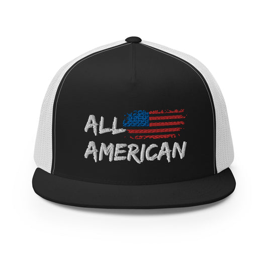 All American w/ Distressed Flag Trucker Cap