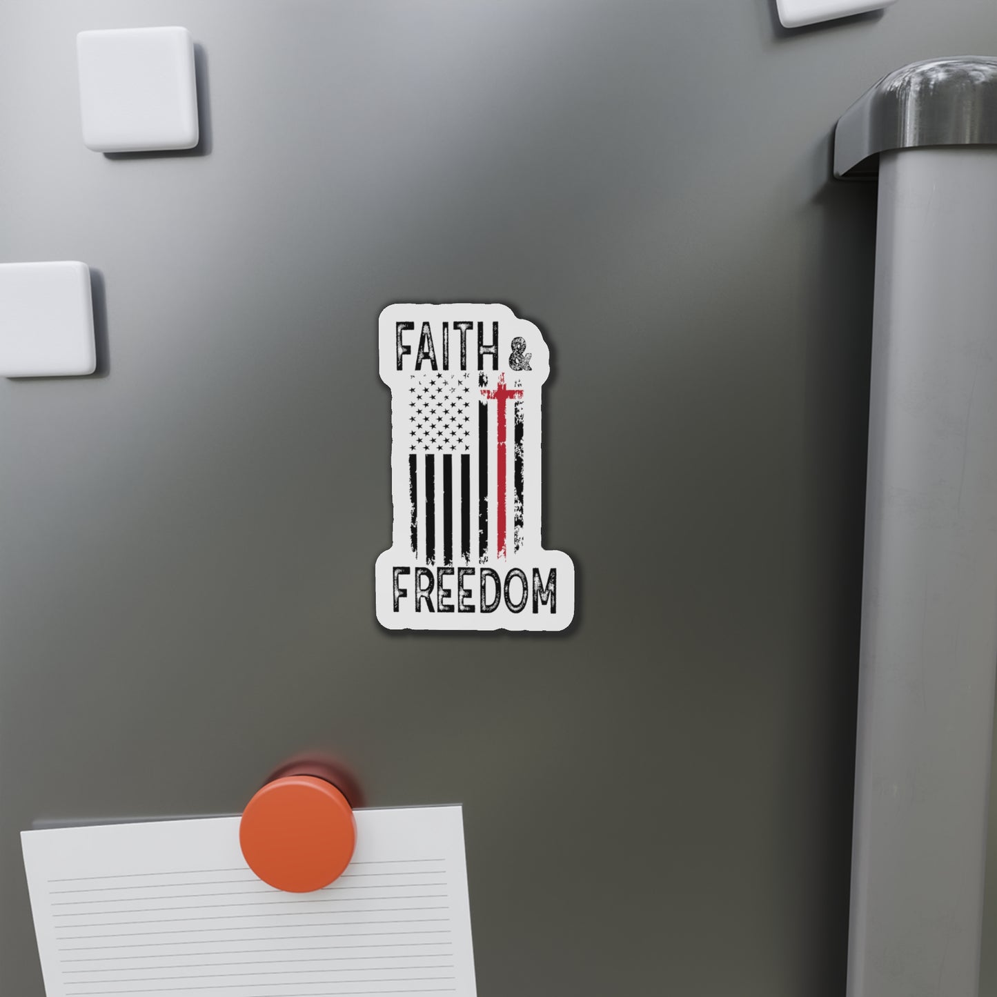 Faith & Freedom Die-Cut Magnet