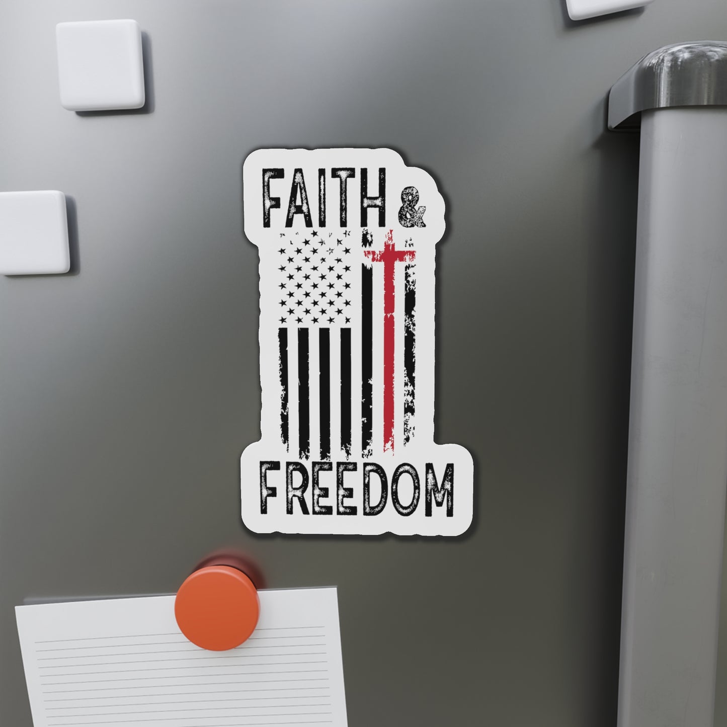 Faith & Freedom Die-Cut Magnet