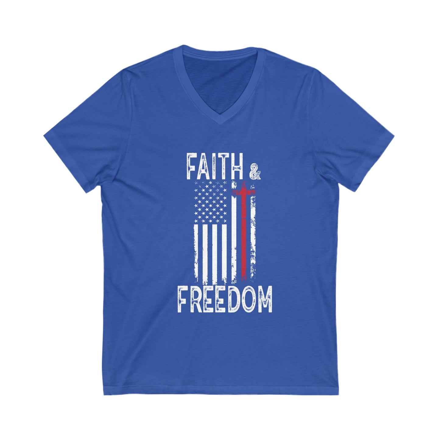 Faith & Freedom Unisex Short Sleeve V-Neck Tee