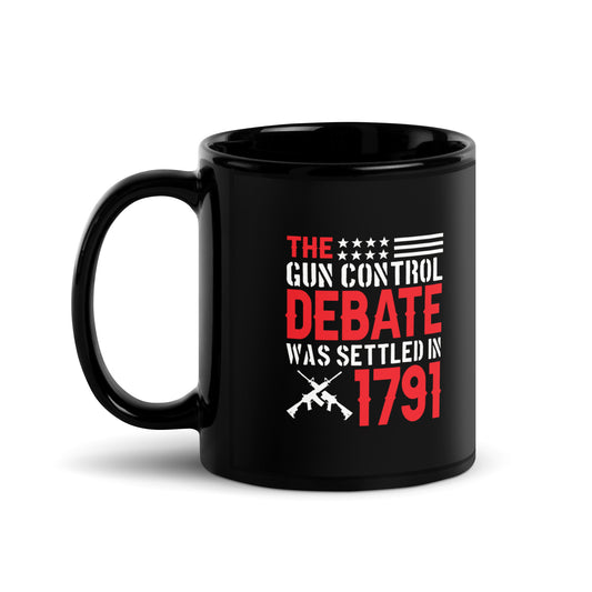 Gun Control Debate Black Coffee Mug