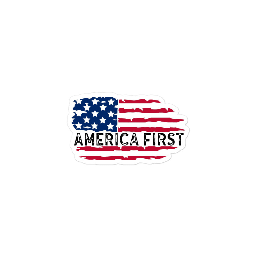 America First Distressed Flag Bubble-free sticker