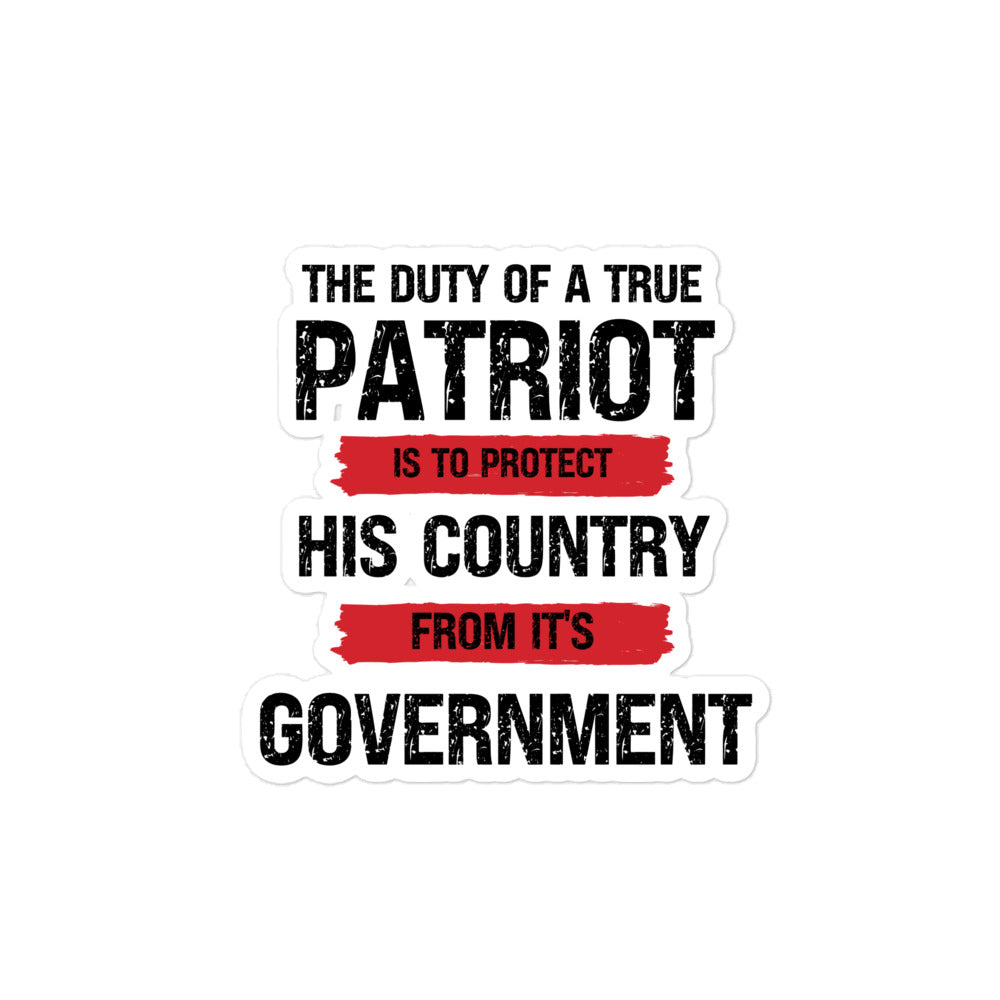 Duty Of A Patriot Bubble-free stickers