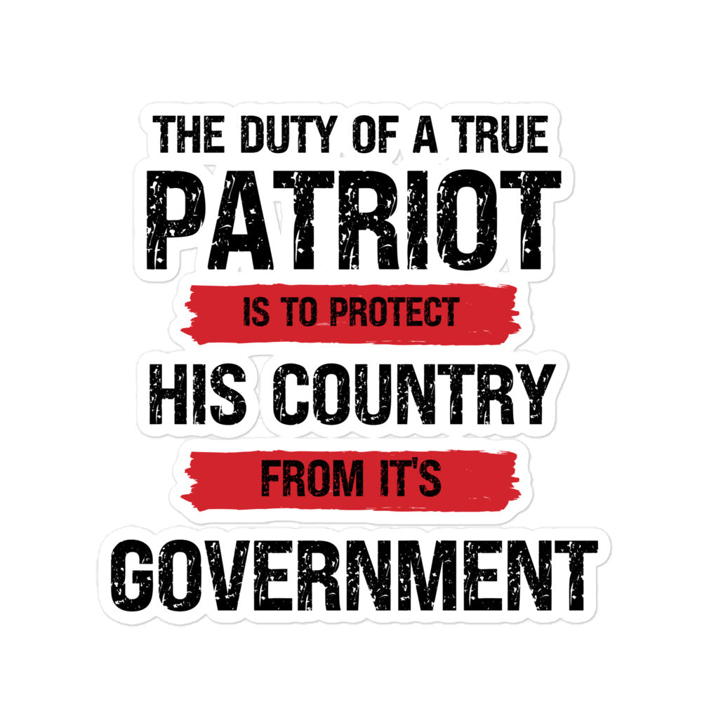 Duty Of A Patriot Bubble-free stickers