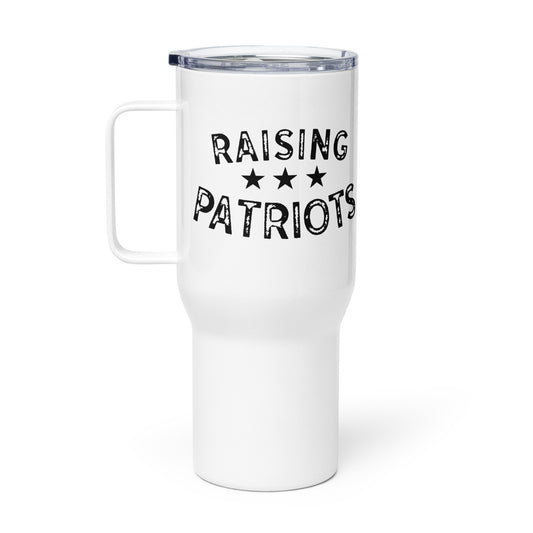 Raising Patriots Travel mug with a handle