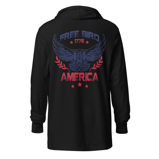 Free Bird American Hooded long-sleeve tee