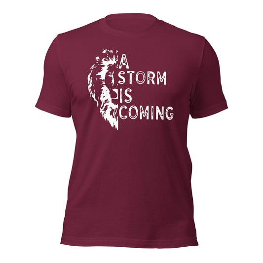 A Storm Is Coming with Lion Unisex t-shirt