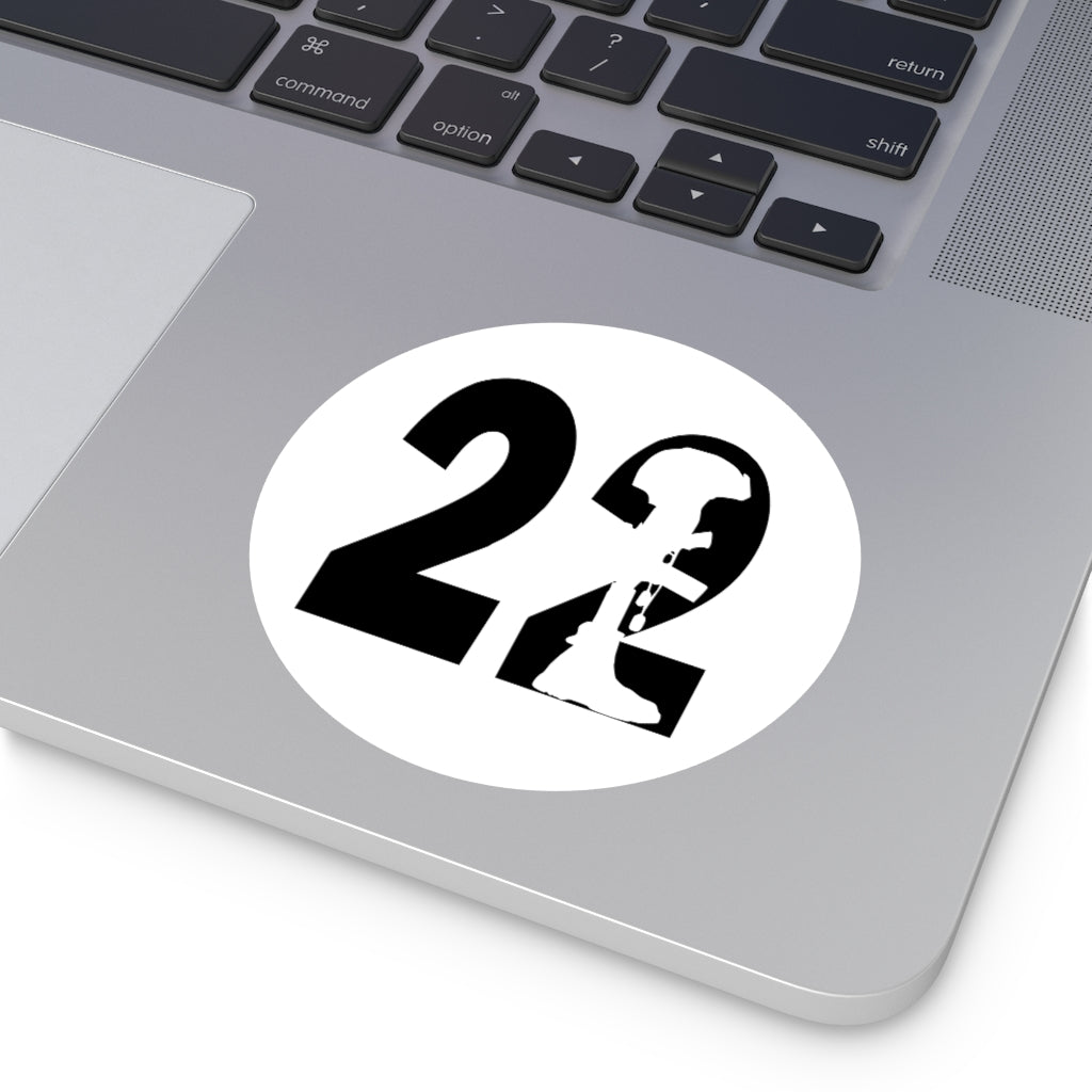 22 A Day End Veteran Suicide Round Stickers, Indoor\Outdoor