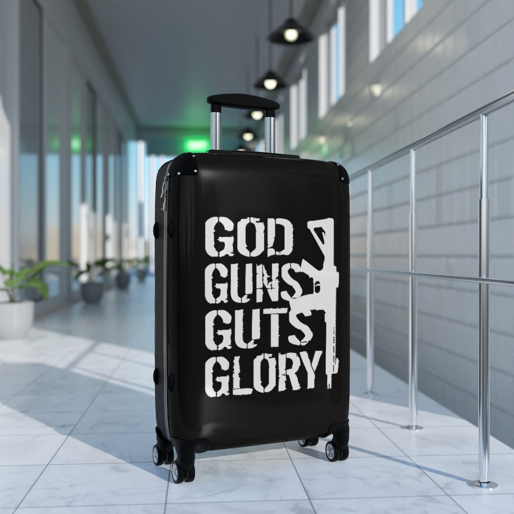 God Guns Guts Glory Suitcases