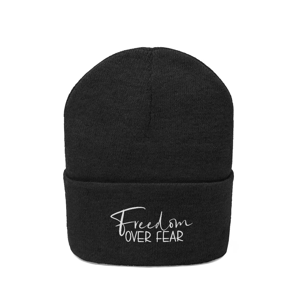 Freedom Over Fear Unisex Knit Beanie