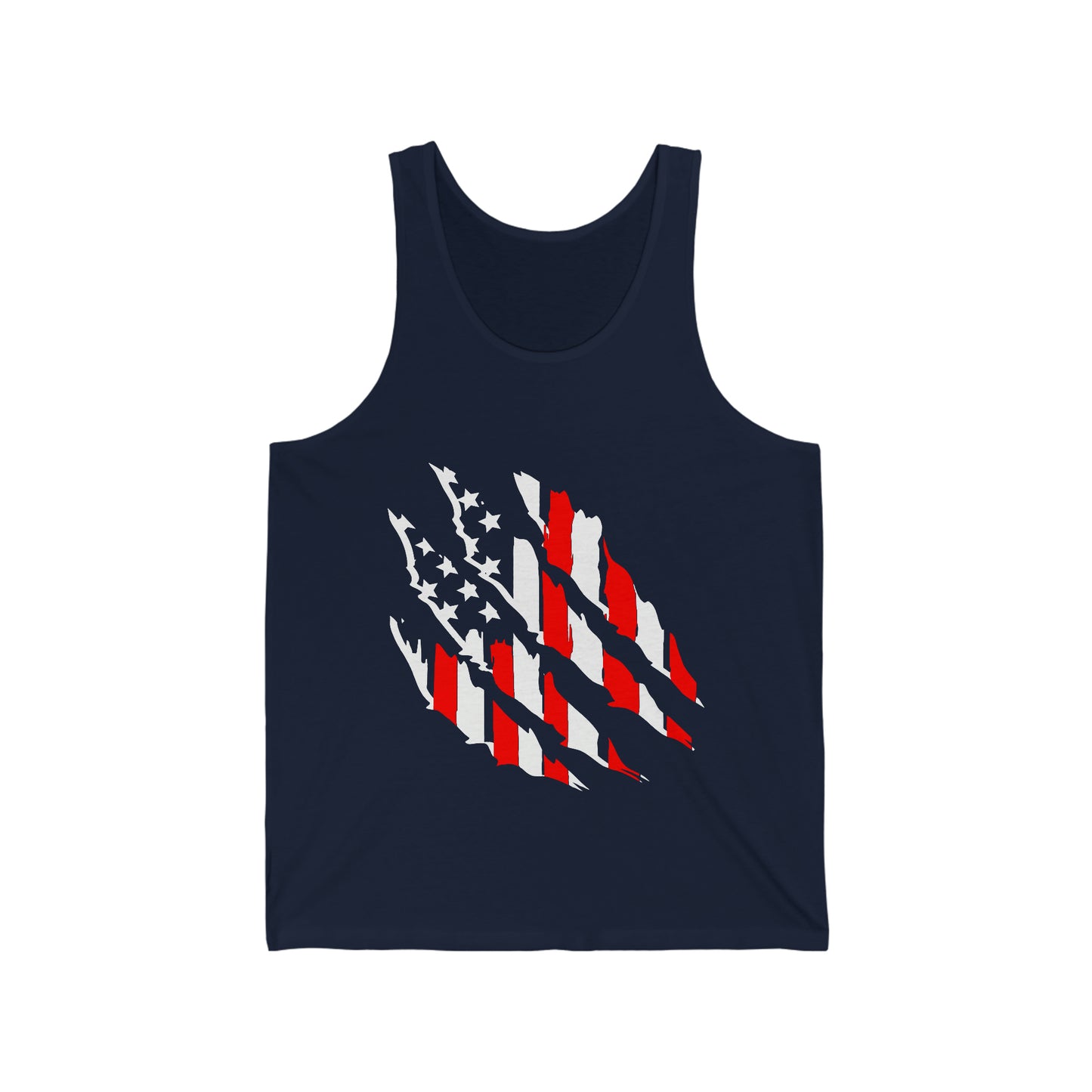 Tattered American Flag Unisex Jersey Tank