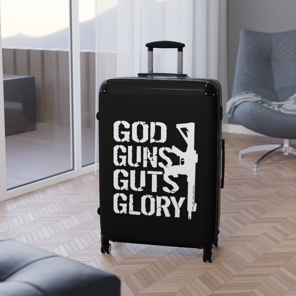 God Guns Guts Glory Suitcases