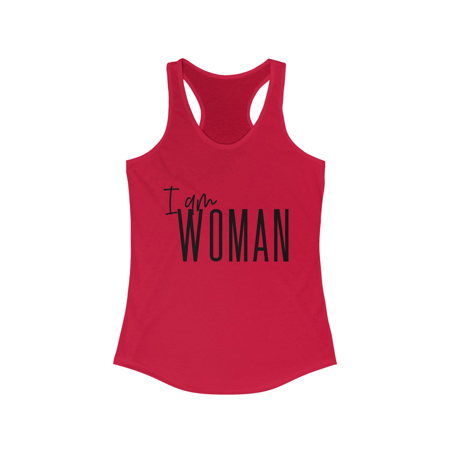 I am WOMAN Racerback Tank