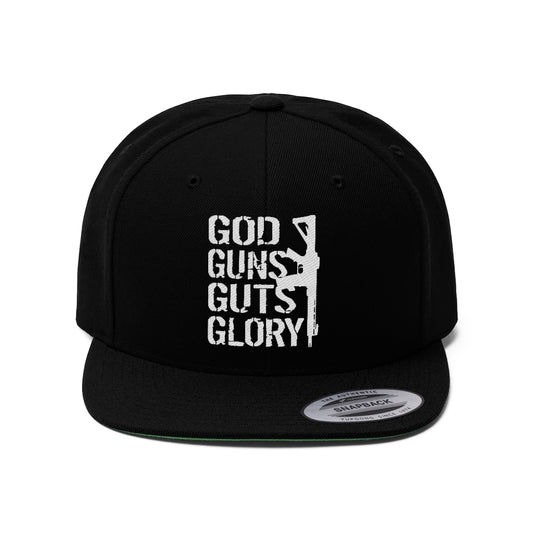 God Guns Guts Glory Unisex Flat Bill Hat