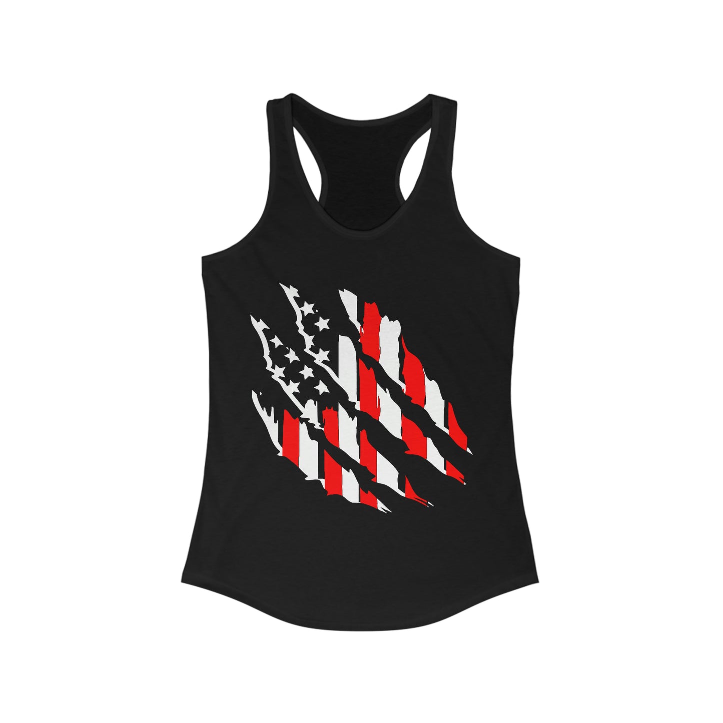 Tattered American Flag Women's  Racerback Tank