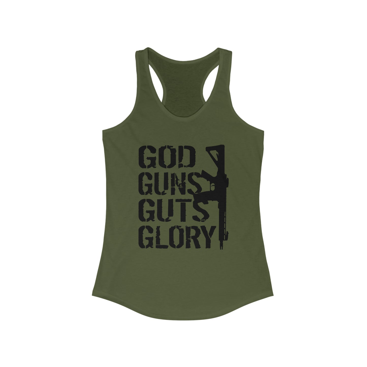 God Guns Guts Glory Women's Racerback Tank