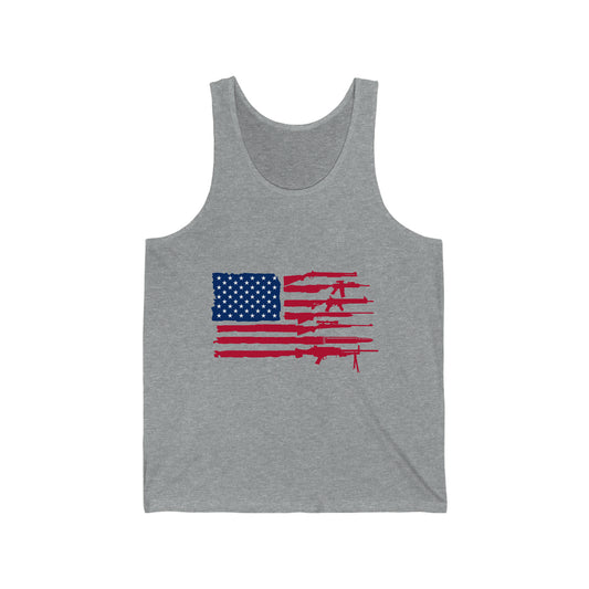 Mens Firearms Flag  Jersey Tank