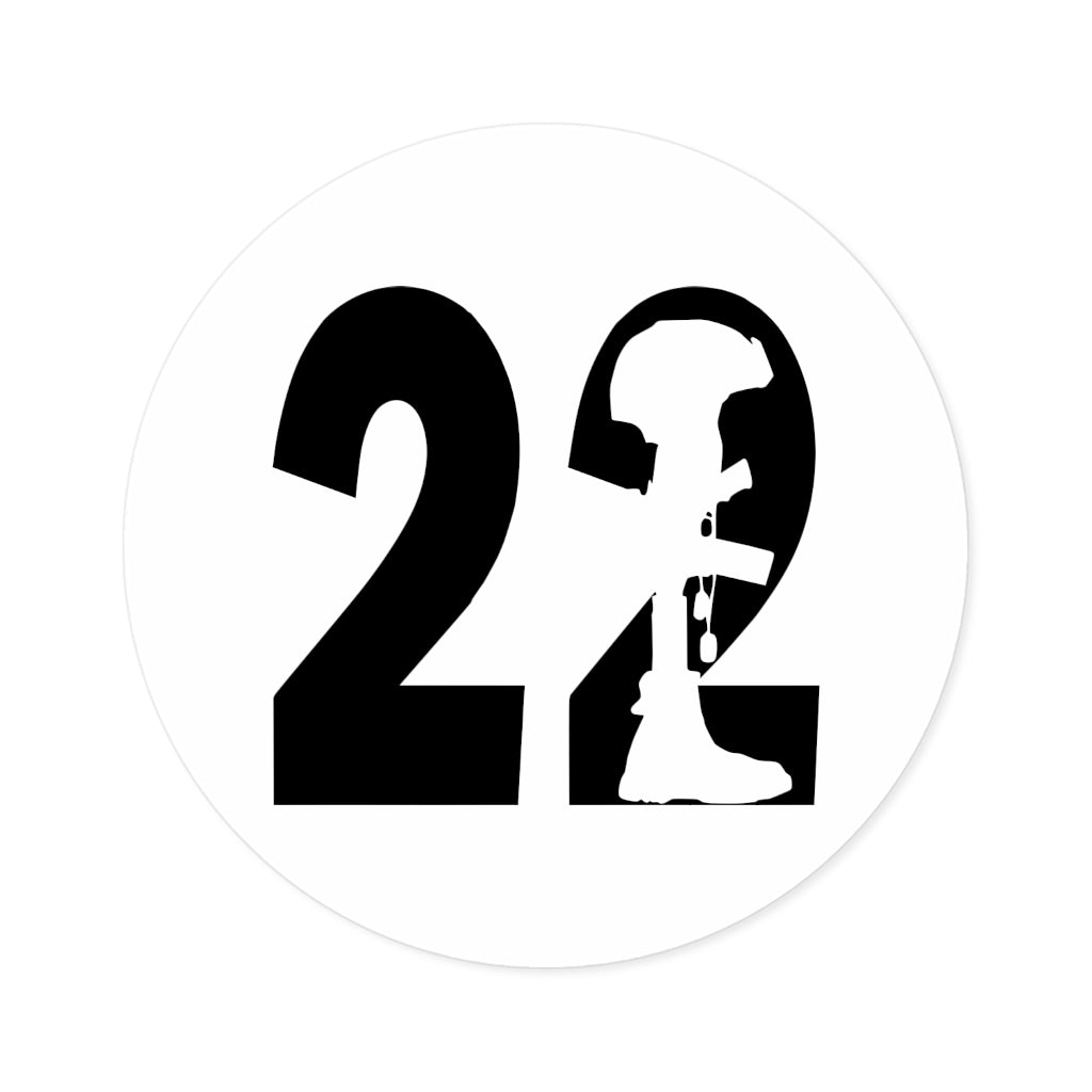 22 A Day End Veteran Suicide Round Stickers, Indoor\Outdoor