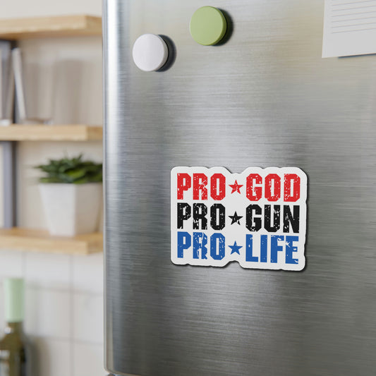 Pro God Pro Gun Pro Life Die-Cut Magnets