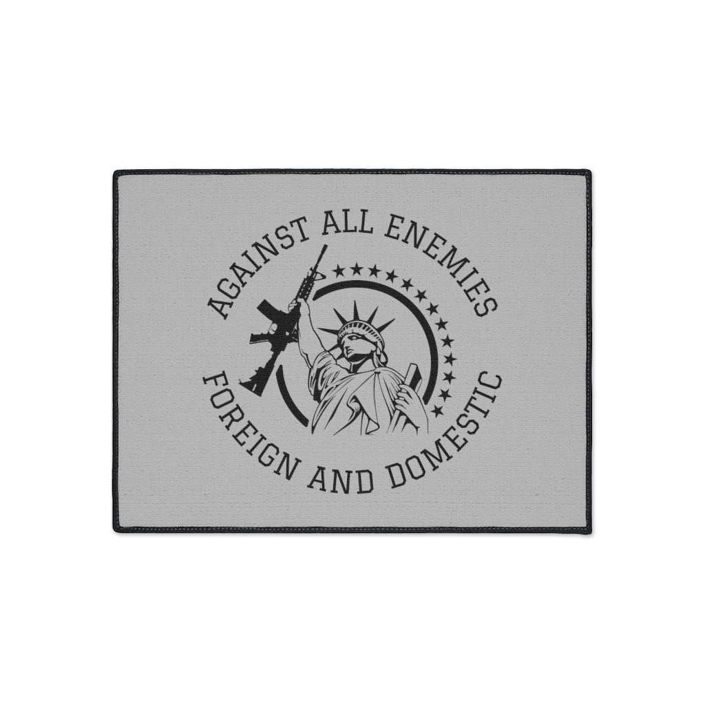 Against All Enemies Foreign and Domestic Heavy Duty Door Mat