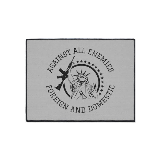 Against All Enemies Foreign and Domestic Heavy Duty Door Mat