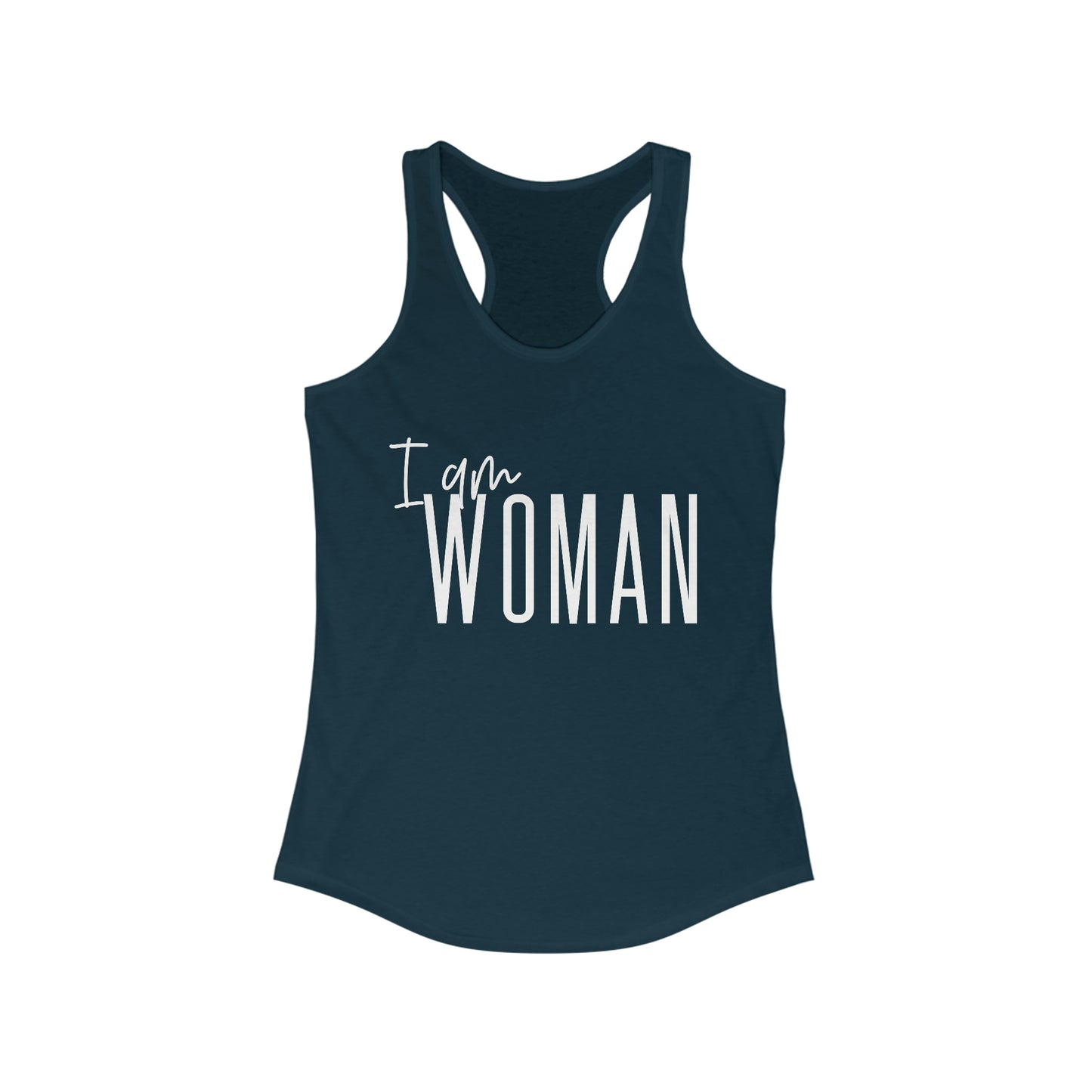 I am WOMAN Racerback Tank