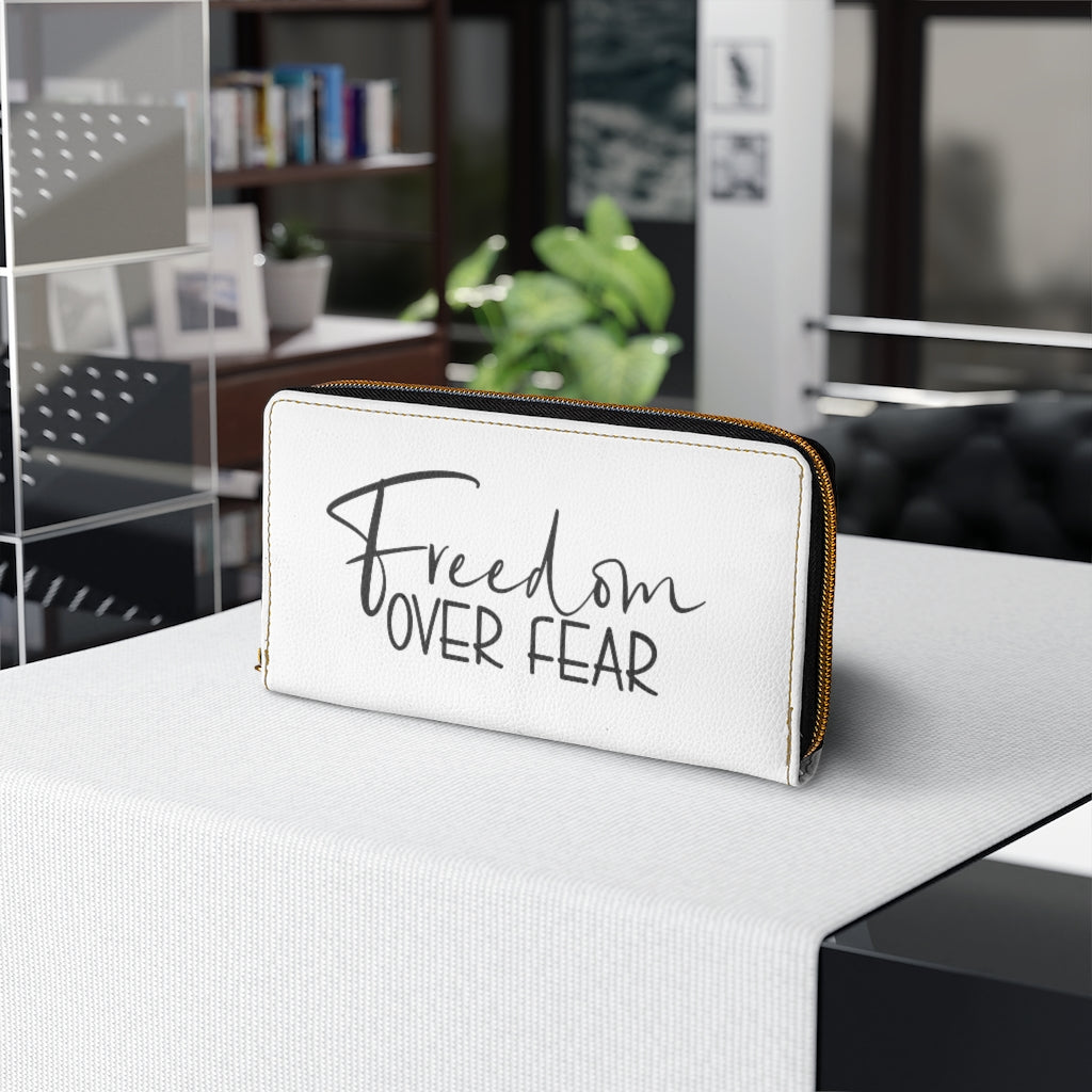 Freedom Over Fear Zipper Wallet