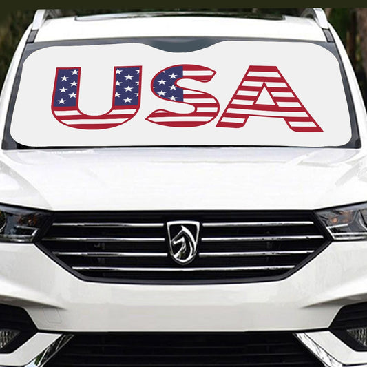 USA Flag Windshield Sunshade