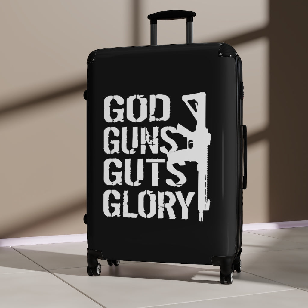 God Guns Guts Glory Suitcases