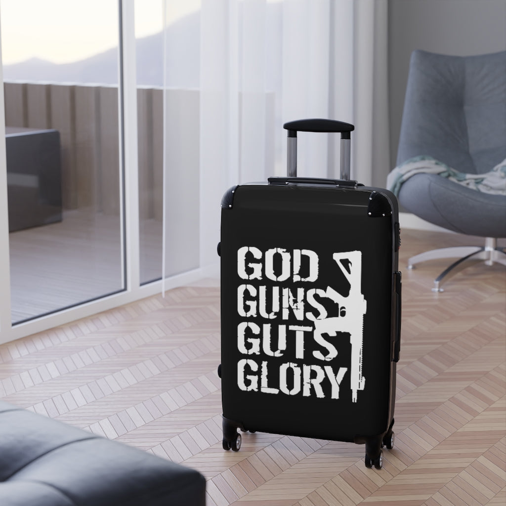 God Guns Guts Glory Suitcases