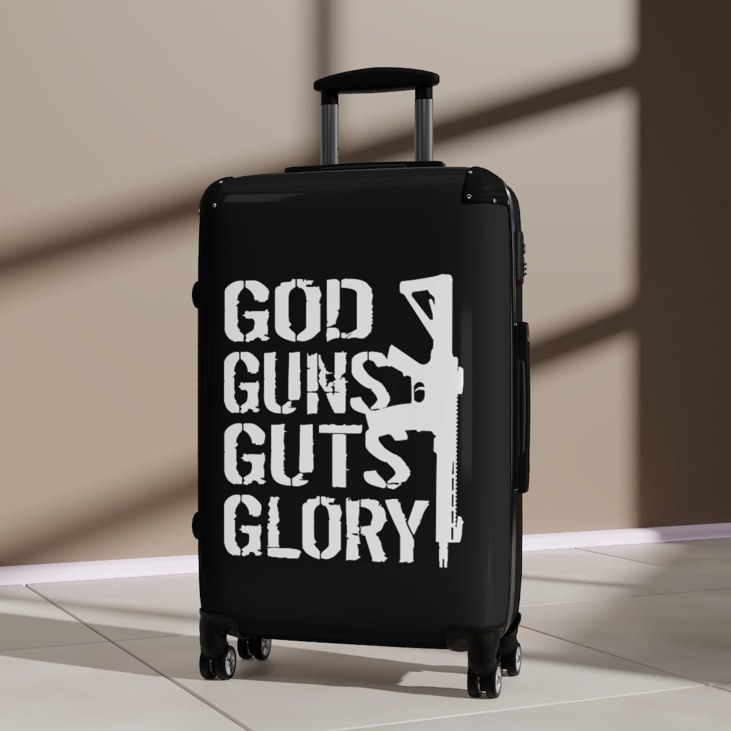 God Guns Guts Glory Suitcases