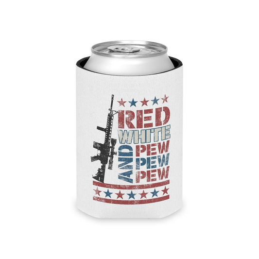 Red, White and Pew Pew Pew Koozie