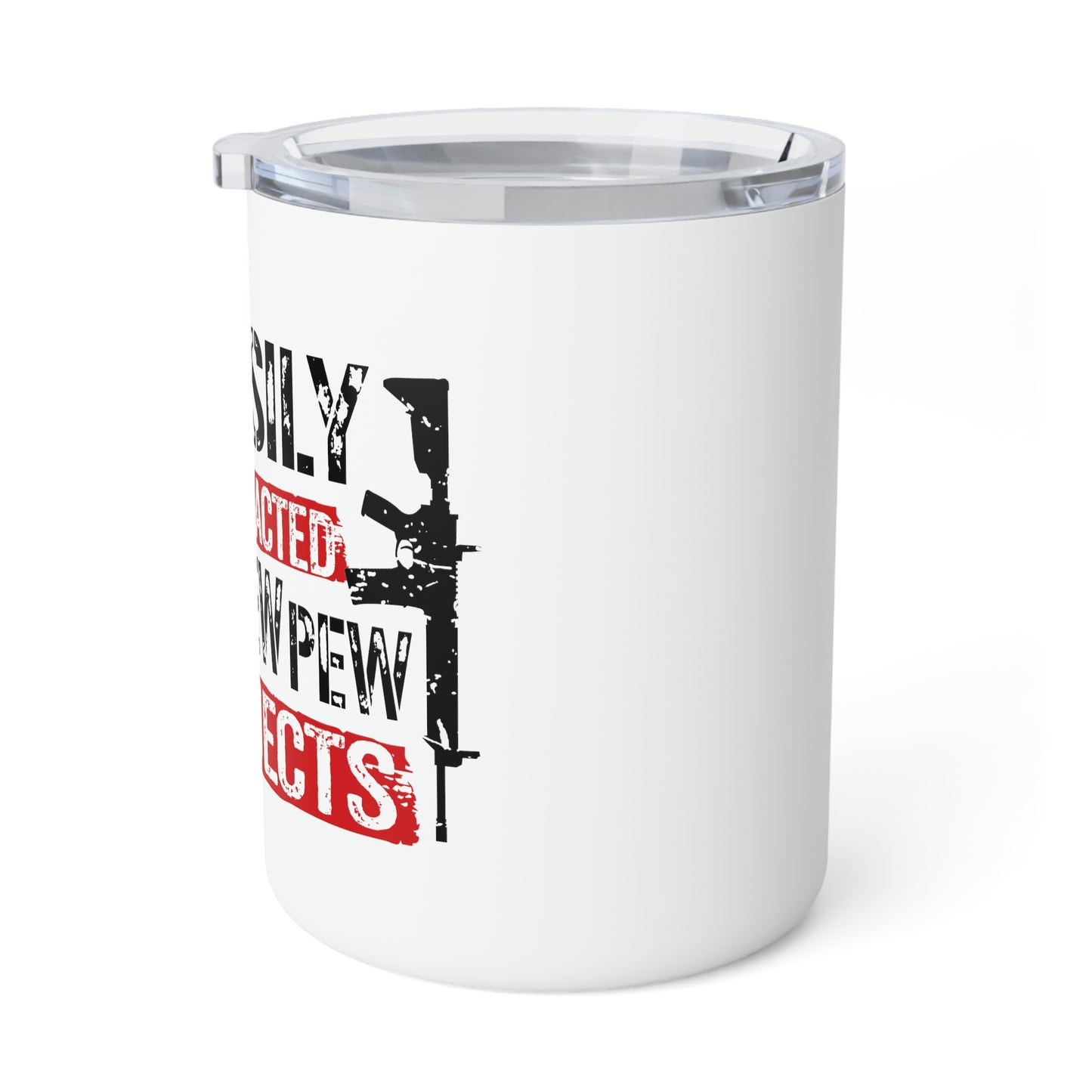 Easily Distracted By Pew Pew Objects Insulated Coffee Mug, 10oz