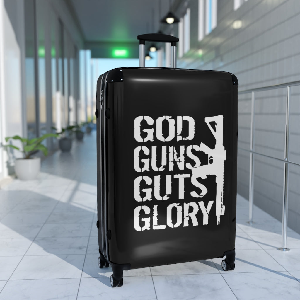 God Guns Guts Glory Suitcases