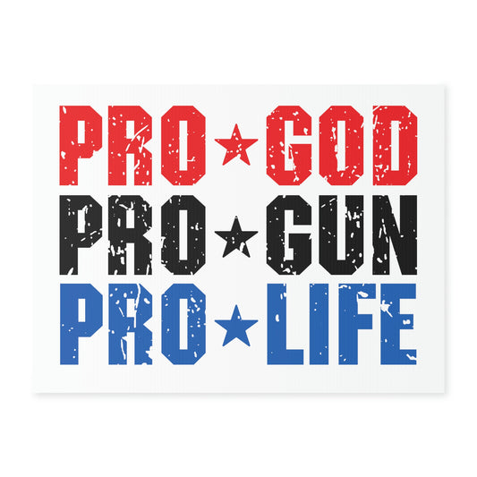 Pro God Pro Gun Pro Life Yard Sign