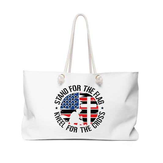 Stand for the Flag, Kneel for the Cross Large Weekender Bag