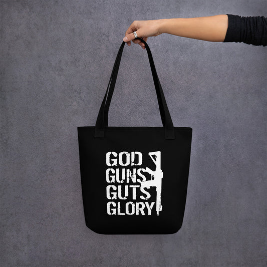 God Guns Guts and Glory Tote bag