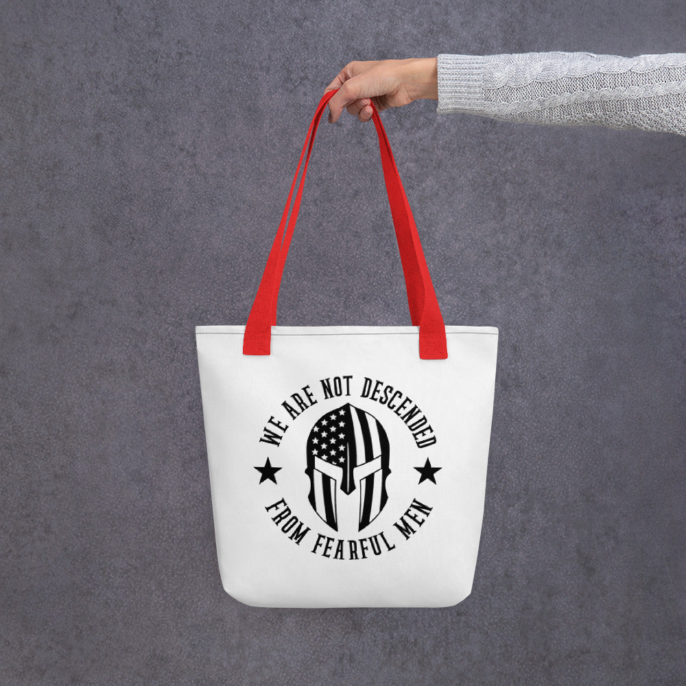 We Are Not Descended From Fearful Men Tote bag