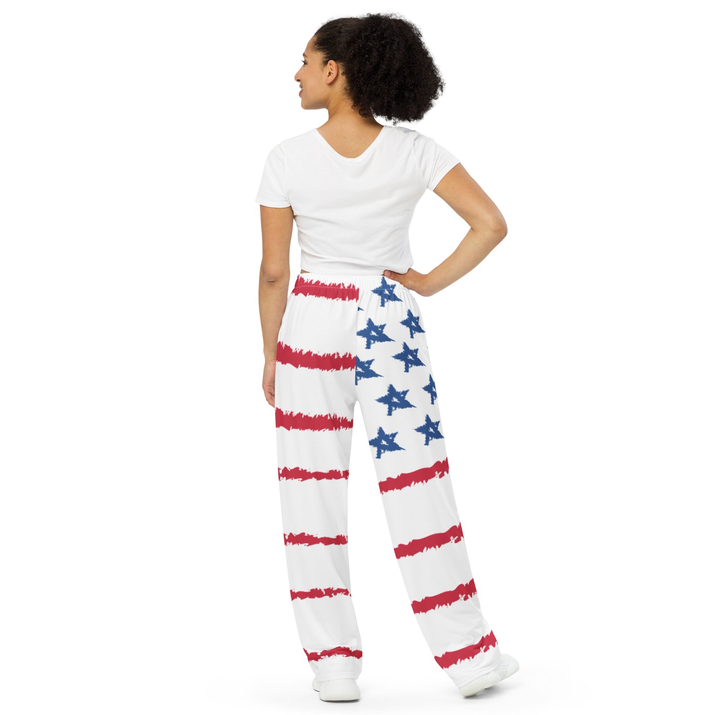 American Flag All-over print unisex wide-leg Sweatpants