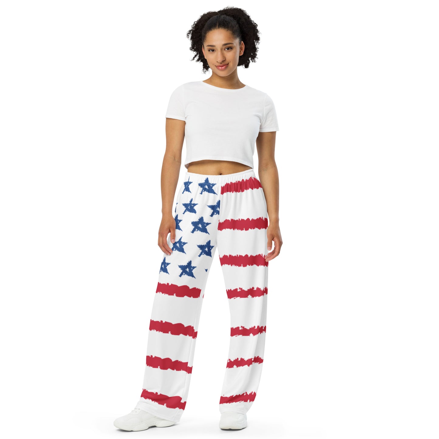 American Flag All-over print unisex wide-leg Sweatpants