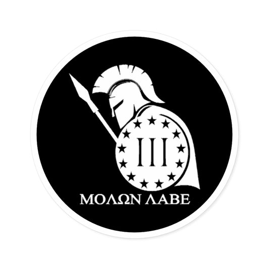 Molon Labe/ Moaon Aabe   Round Decal Stickers, Indoor\Outdoor