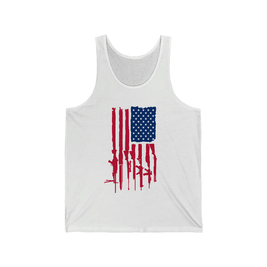 Mens Firearms USA Flag Jersey Tank